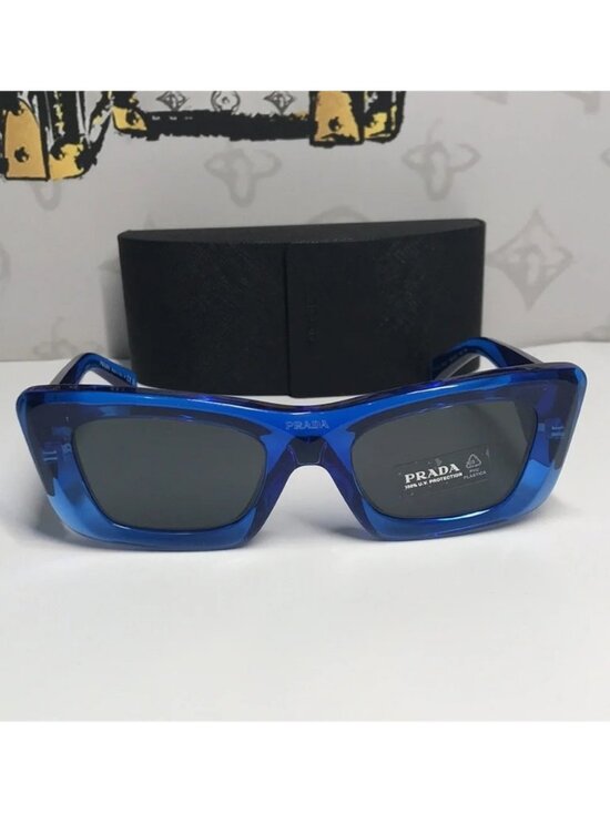New Authentic Prada PR13Z Sunglasses – Blue Frame / Grey Lenses, Square Shape main image 7